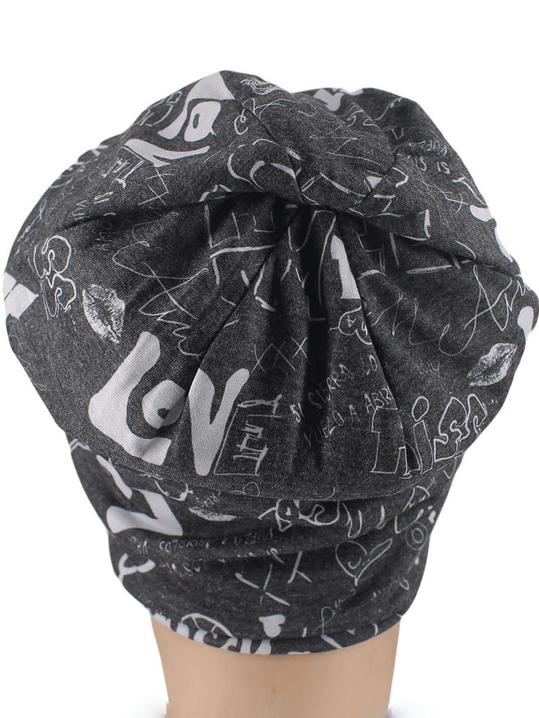 Stylish lightweight unisex beanie with letter pattern, perfect for outdoor sports, breathable cotton-polyester headwear, product SF0812